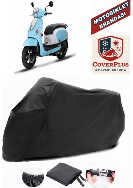 Sym Fiddle Iıı 200I Siyah Motorsiket Brandası Motor Örtüsü Çadır Su Geçirmez Motosiklet Kılıfı Motor Brandası