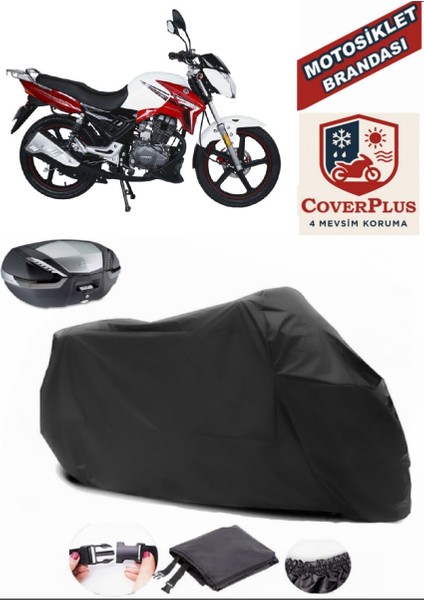 Arora Ar 185-20 Fırtına Siyah Arka Çanta Uyumlu Motorsiket Brandası Motor Örtüsü Çadır Su Geçirmez Motosiklet Kılıfı Motor Brandası