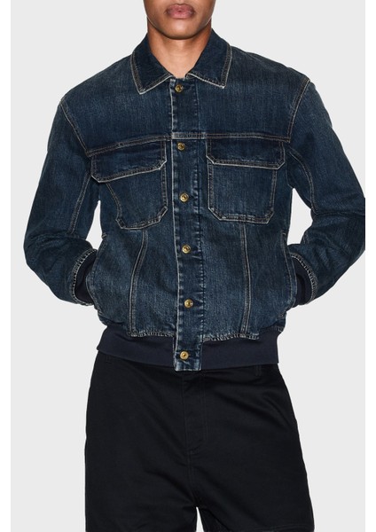 Pamuklu Regular Fit Klasik Yaka Kot Ceket Erkek Kot Ceket XM001955 AF15833 MB001