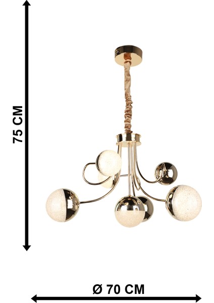 Larin Ledli 7 .li Avize Gold Kaplama indirimleri