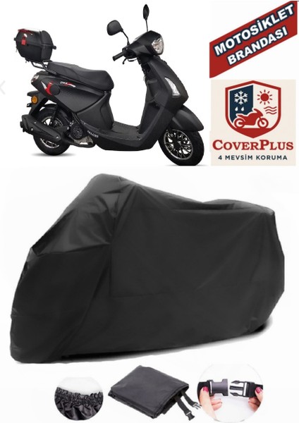 Falcon Style 50 Siyah Motorsiket Brandası Motor Örtüsü Çadır Su Geçirmez Motosiklet Kılıfı Motor Brandası