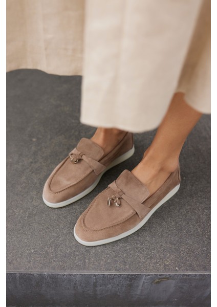 Casado Kadın Bej Gercek Suet Loafer Ayakkabi fiyatları