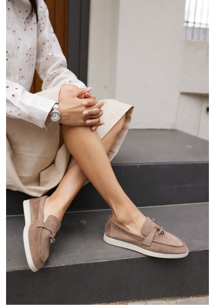 Casado Kadın Bej Gercek Suet Loafer Ayakkabi indirimleri