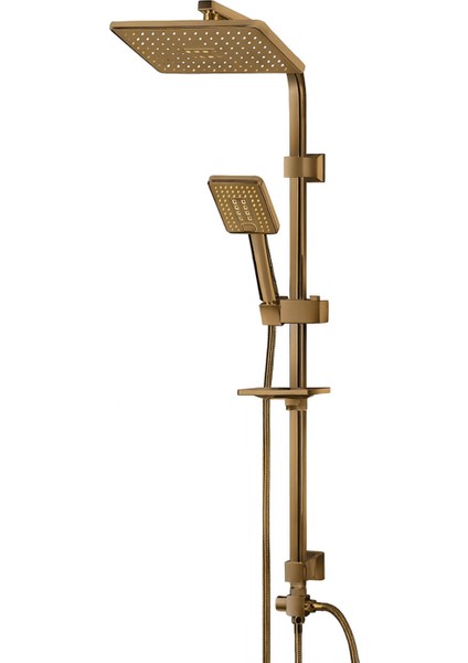 Yağmur Robot Duş Seti Tam Takım Bronz Renk Lüks Yağmurlama Fonksiyonlu El Duşu Başlıklı Duş Sistemi
