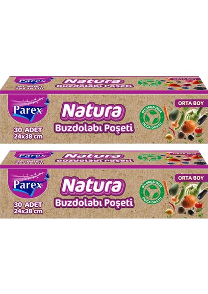 Natura Buzdolabı Poşeti Orta Boy 20’li İkili Paket