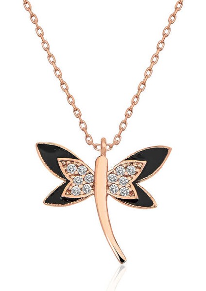 ​925 Ayar Gümüş Rose Yusufçuk Kadın Gümüş Kolye