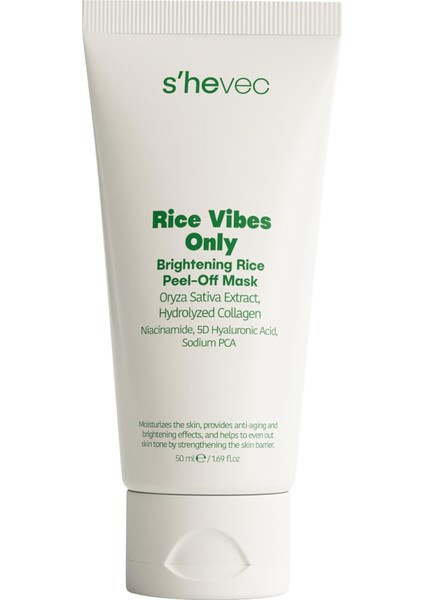She Vec Rice Vibes Only – Aydınlatıcı Pirinç Maske (%100 Vegan)