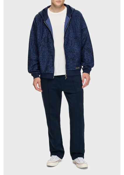 Desenli Pamuklu Regular Fit Kapüşonlu Fermuarlı Sweat Erkek Sweat LB25FWCLAMUZH fiyatları