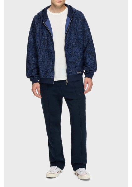 Desenli Pamuklu Regular Fit Kapüşonlu Fermuarlı Sweat Erkek Sweat LB25FWCLAMUZH indirimleri