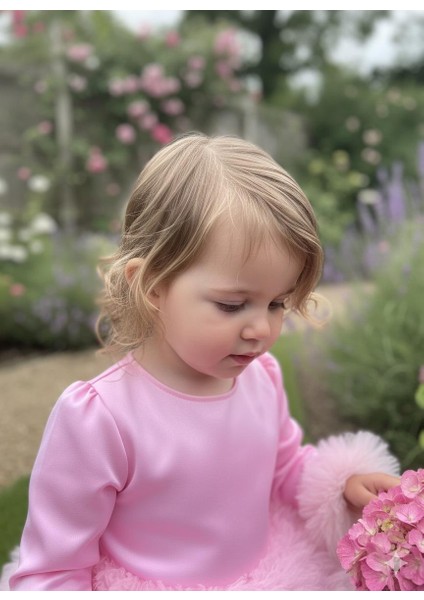 Kız Çocuk Elbise Party Balo Düğün Elbisesi Fır Fır Etek ve Kol Detaylı 1- 5 Yaş fırsatları