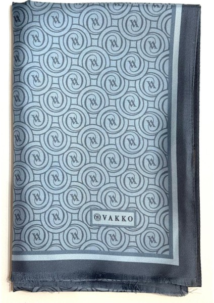 Tivil Monogram Ipek Şal 41407-MAVI