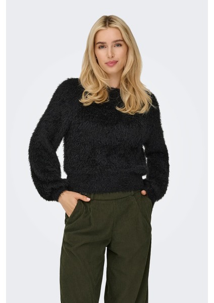 Onllulu Regular Fit Bisiklet Yaka Örme Kazak Bayan Kazak 15350650