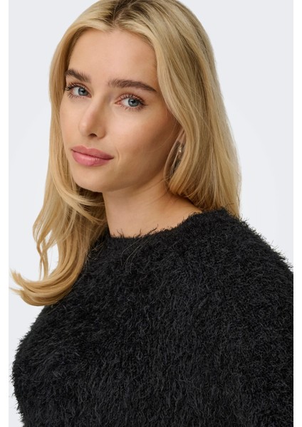 Onllulu Regular Fit Bisiklet Yaka Örme Kazak Bayan Kazak 15350650 indirimleri