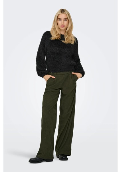 Onllulu Regular Fit Bisiklet Yaka Örme Kazak Bayan Kazak 15350650