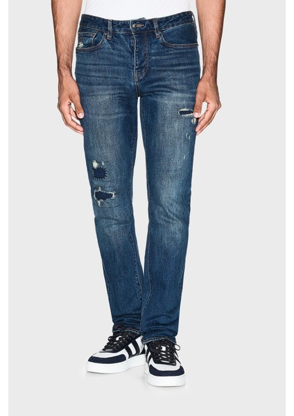 Pamuklu Slim Fit Normal Bel Dar Paça Jeans Erkek Kot Pantolon XM000070 AF17092 MB001