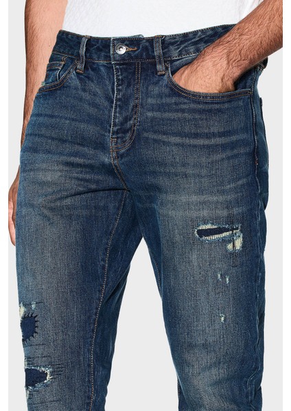 Pamuklu Slim Fit Normal Bel Dar Paça Jeans Erkek Kot Pantolon XM000070 AF17092 MB001 fırsatları