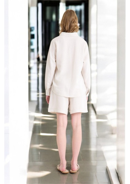 Yazlık Uzun Kol Gömlek Şort Ikili Takım fiyatları