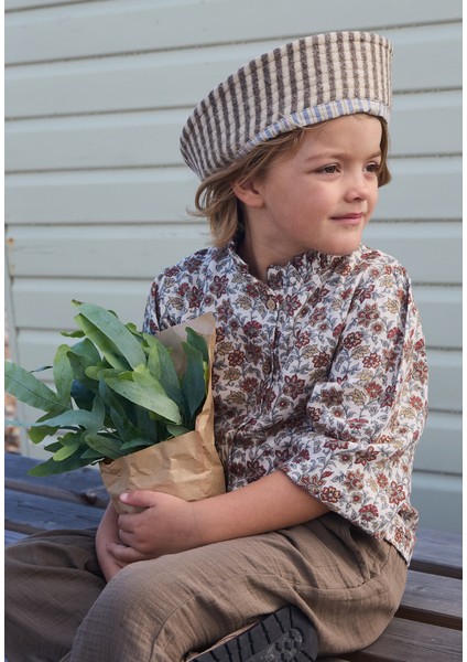 Desenli Gömlek Takım 4-12 Yaş Ekru fırsatları