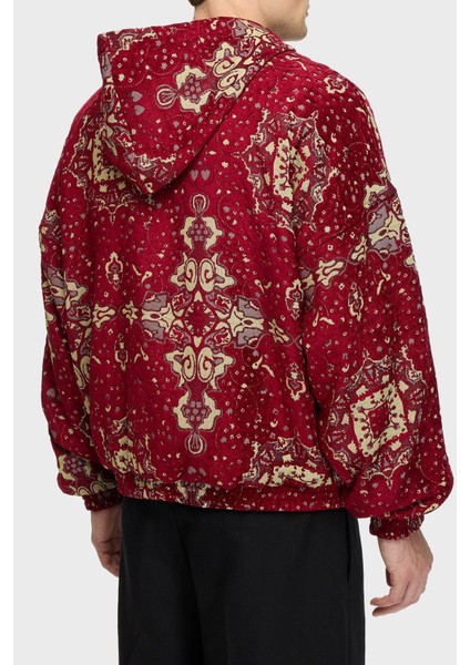 Desenli Pamuklu Regular Fit Kapüşonlu Fermuarlı Sweat Erkek Sweat LB25FWCLAMUZH modelleri