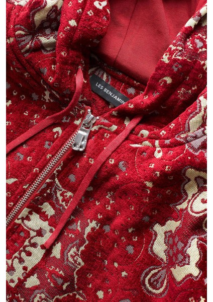 Desenli Pamuklu Regular Fit Kapüşonlu Fermuarlı Sweat Erkek Sweat LB25FWCLAMUZH indirimleri