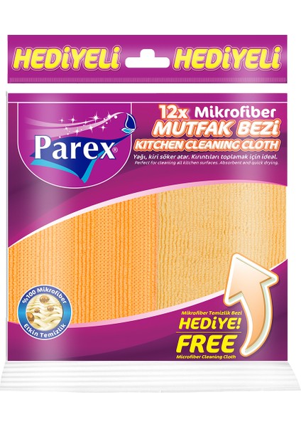 Mikrofiber Mutfak Bezi (Mikrofiber Temizlik Bezi Hediye) Onikili Paket