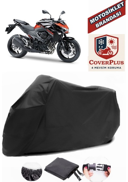 Kawasaki Z 800 Siyah Motorsiket Brandası Motor Örtüsü Çadır Su Geçirmez Motosiklet Kılıfı Motor Brandası