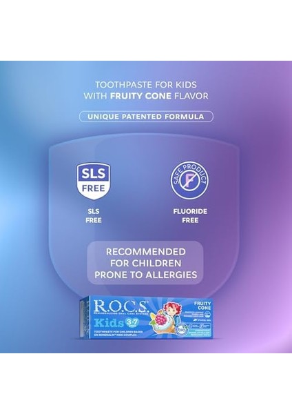 R.o.c.s. Kids 3-7 Yaş Florürsüz Diş Macunu Meyve Külahı Tadında (1 x 45 G)