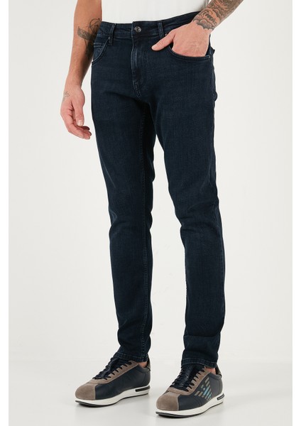 Pamuklu Slim Fit Yüksek Bel Dar Paça Jeans Erkek Kot Pantolon 3300C47TOKYO modelleri