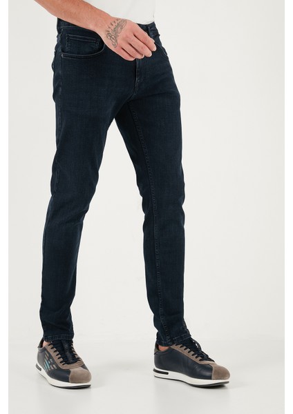 Pamuklu Slim Fit Yüksek Bel Dar Paça Jeans Erkek Kot Pantolon 3300C47TOKYO fırsatları