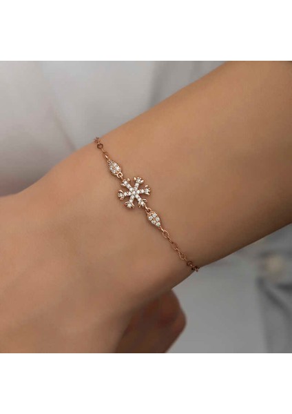 925 Ayar Gümüş Rose Kar Tanesi Kadın Bileklik fiyatları
