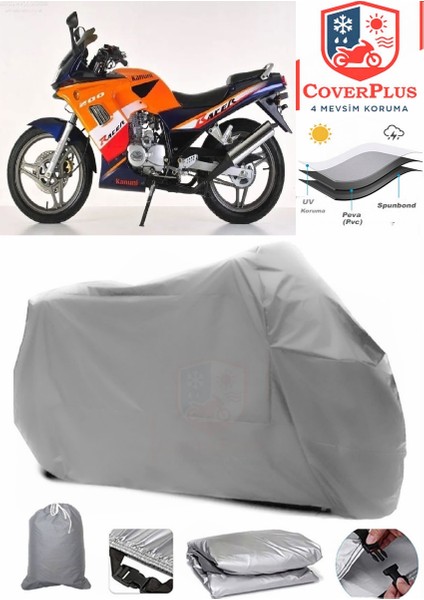 Kanuni Racer 200 Gri Motorsiket Brandası Motor Örtüsü Çadır Su Geçirmez Motosiklet Kılıfı Motor Brandası