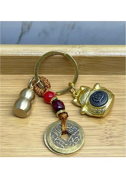 Metal Şans ve Bereket Kedisi Anahtarlık