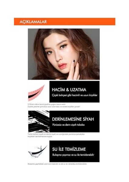 Mıssha Takma Kirpik Etkili, Kirpikleri Uzatan ve Hacim Veren Maskara Over Lengthening Mascara (Bloom Lash) modelleri