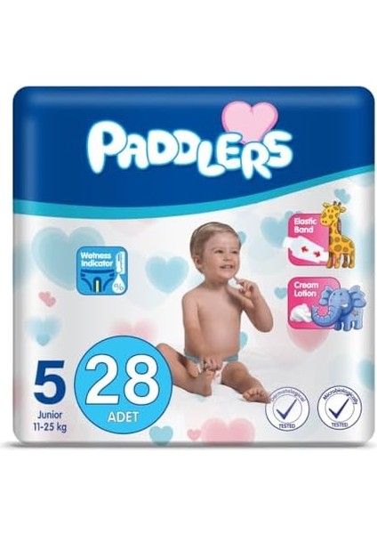 Paddlers Bebek Bezi 5 Numara Junior 28 Adet (11-18 Kg) Eko Paket fiyatları