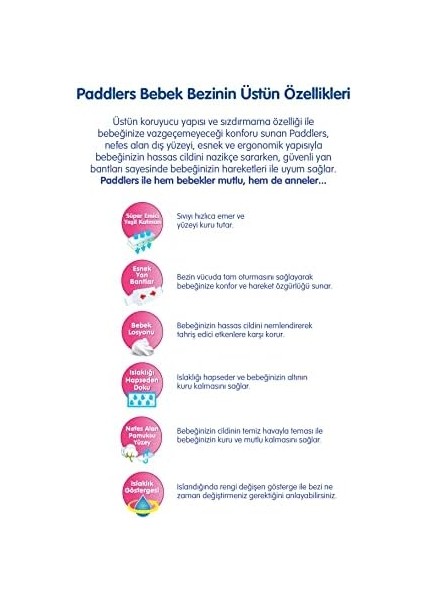 Paddlers Bebek Bezi 5 Numara Junior 28 Adet (11-18 Kg) Eko Paket modelleri