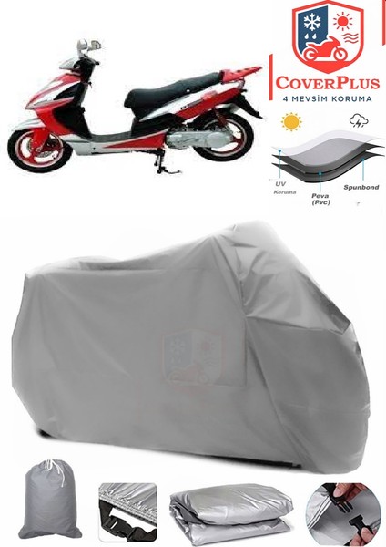 Mondial 175 Masti x Gri Motorsiket Brandası Motor Örtüsü Çadır Su Geçirmez Motosiklet Kılıfı Motor Brandası