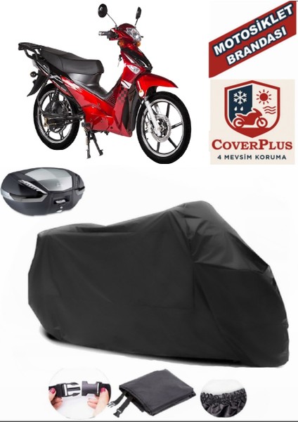 Rmg Moto Gusto Velocity 50 Siyah Arka Çanta Uyumlu Motorsiket Brandası Motor Örtüsü Çadır Su Geçirmez Motosiklet Kılıfı Motor Brandası