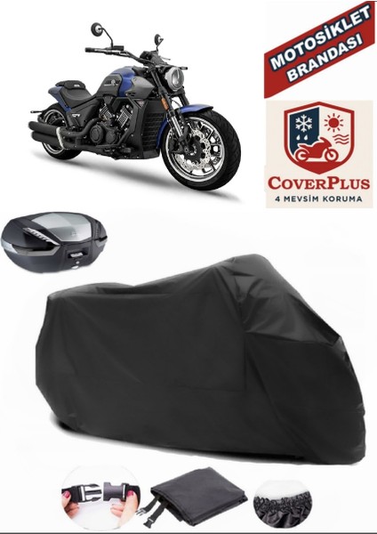 Rks C1002 V Siyah Arka Çanta Uyumlu Motorsiket Brandası Motor Örtüsü Çadır Su Geçirmez Motosiklet Kılıfı Motor Brandası