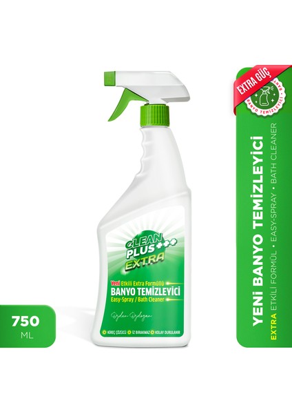 Clean Plus+ Extra Kireç Çözücü Ultra Güçlü Banyo Temizleyici 750 ml