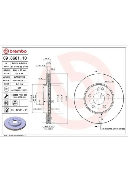 09868111 Fren Diski On A1694210212 A1694211112 (2 Adet Fiyatıdır)