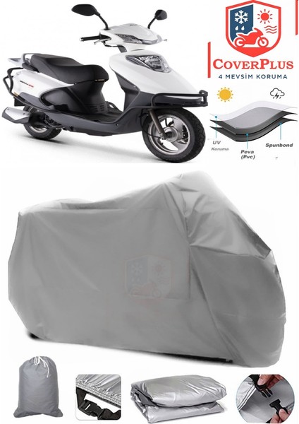 Kuba Gelli 125 Gri Motorsiket Brandası Motor Örtüsü Çadır Su Geçirmez Motosiklet Kılıfı Motor Brandası