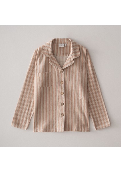 Ala Kadın Pijama Takımı %100 Organik Pamuk Keten Terra