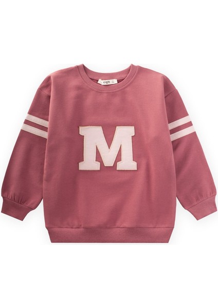 Aplikeli Sweatshirt 3-9 Yaş Gül Kurusu indirimleri