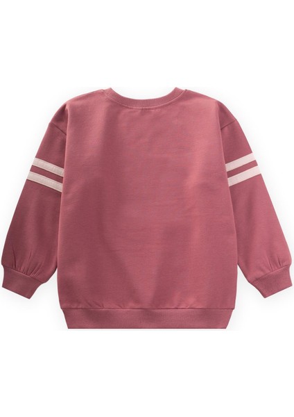 Aplikeli Sweatshirt 3-9 Yaş Gül Kurusu