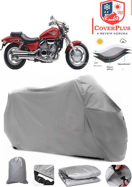 Honda Vf 750 C Magna Gri Motorsiket Brandası Motor Örtüsü Çadır Su Geçirmez Motosiklet Kılıfı Motor Brandası