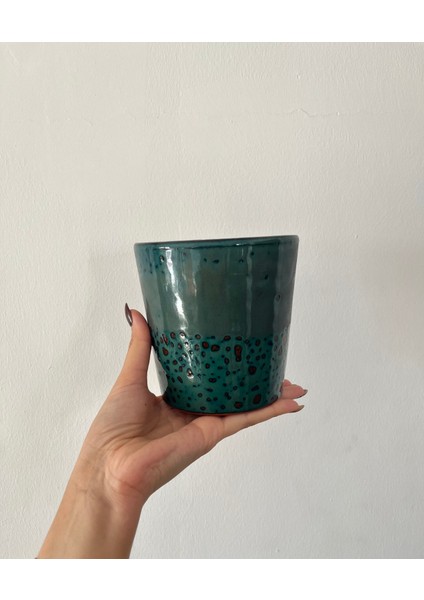 Era Saksı- Dekoratif Turkuaz Benekli Seramik Saksı fırsatları