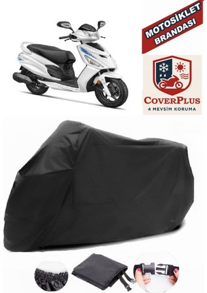 Hero Dash Lx 110 Siyah Motorsiket Brandası Motor Örtüsü Çadır Su Geçirmez Motosiklet Kılıfı Motor Brandası