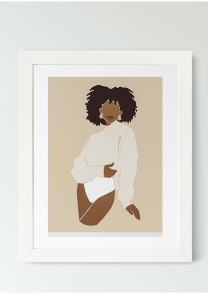 Ivory Muse Çerçeveli Kanvas Tablo – Modern Soyut Kadın Figürlü Minimal Poster (25x30 cm) fiyatları
