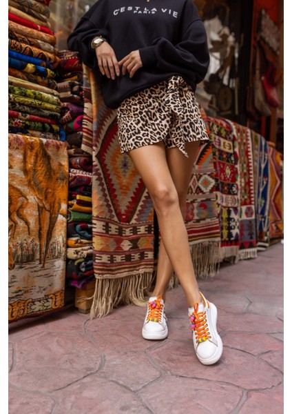 Repso Kadın Kum Lila Bagcık Detay Eva Taban Sneaker