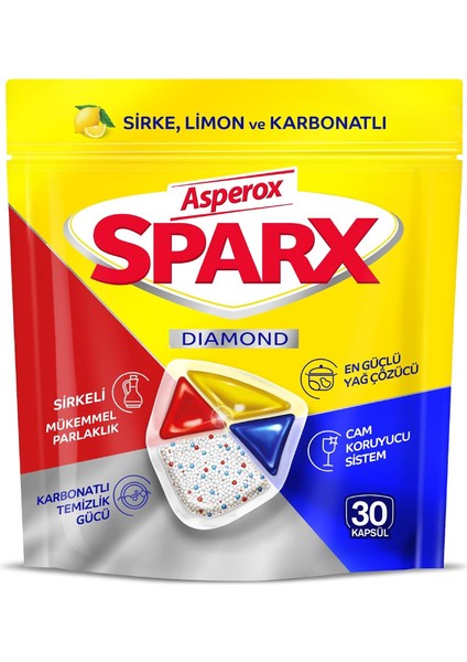 Asperox Sparx Diamond Bulaşık Makinesi Kapsülü 30 Adet